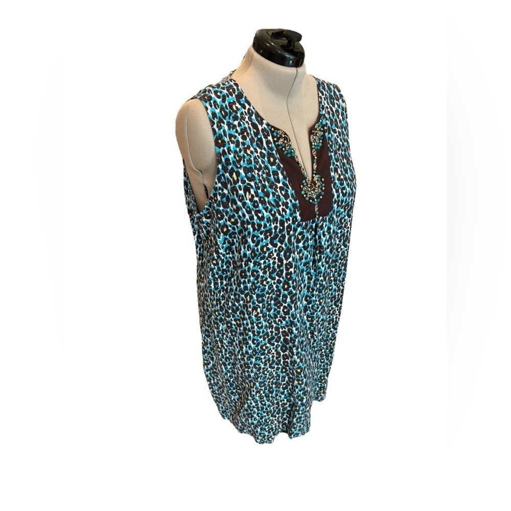 Ruby Rd Blue Animal Print Dress Size 20W - Picture 2 of 9